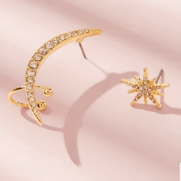 ◇Eleanor◇ Star and Moon Earring Set - Picture 3 of 4